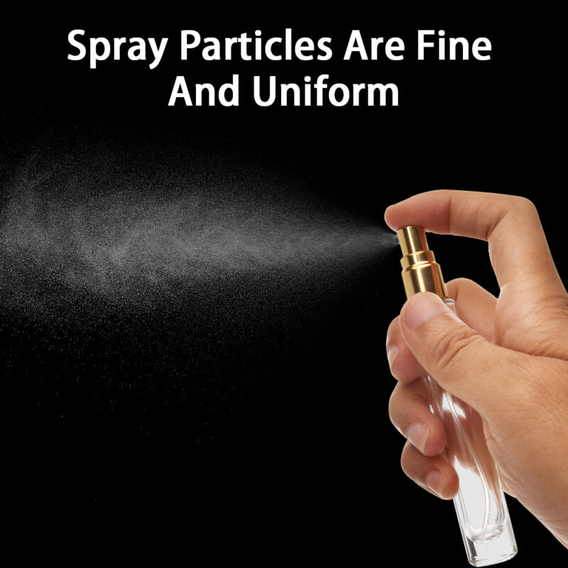 2025 Mini Portable 5ml 10ml Flat Glass Perfume Spray Bottle Gold Pump Head and Bamboo Lid Oil Diffuser and 2ml Capacity