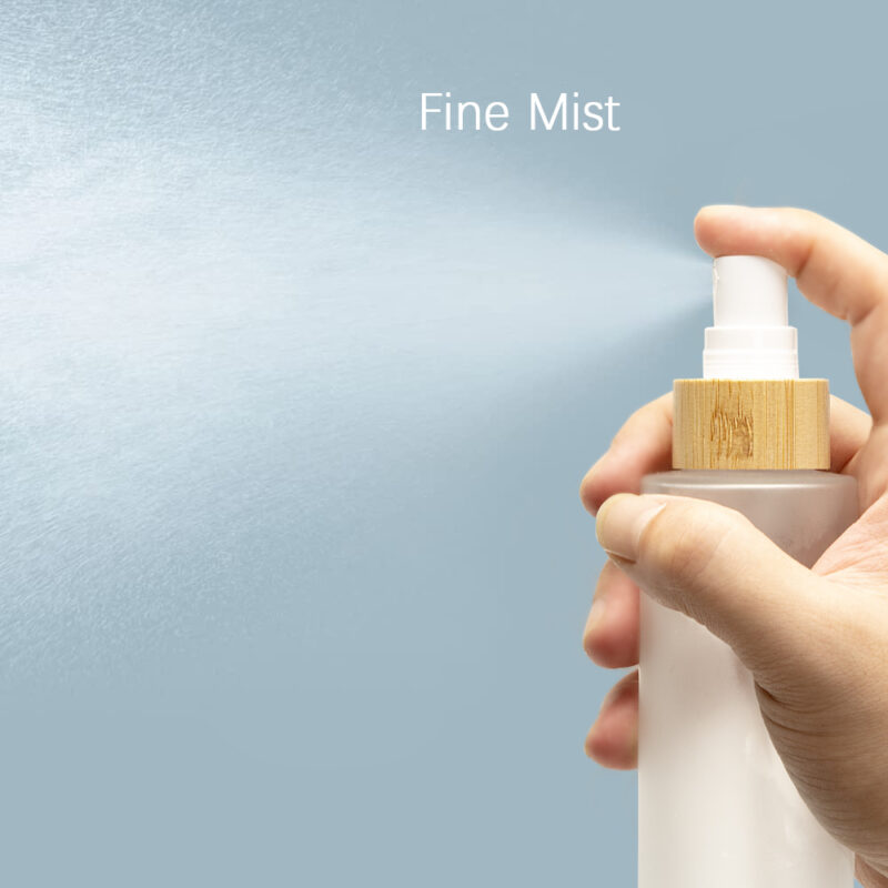 High Quality Frosted Glass Spray Bottle 30/60/100ml Bamboo Lid With Roll Cap & Fine Mist Screen Printed Surface in Stock - Image 3