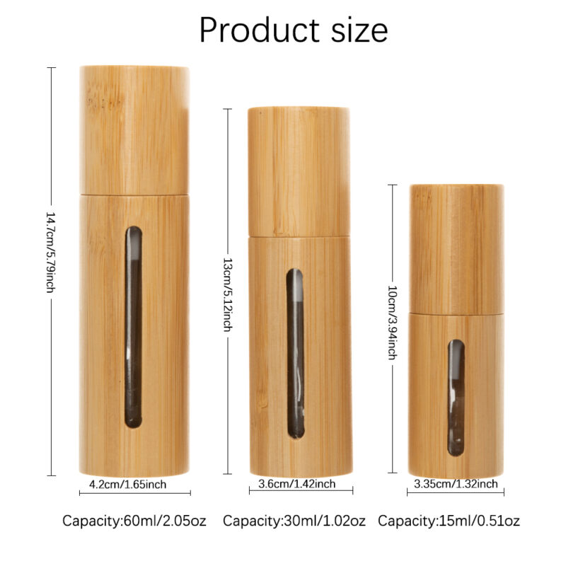 Travel-Size Flat Glass Jar Bamboo Pump Emulsion Cream Lotion Dispenser Toiletries Bottle Cosmetic Container Jar Diffuser Use - Image 6