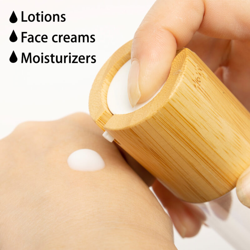 Refillable Transparent Plastic Airless Bottles 30/50/100ml With Bamboo Pump Head for Water Lotions Cosmetics-Package - Image 6