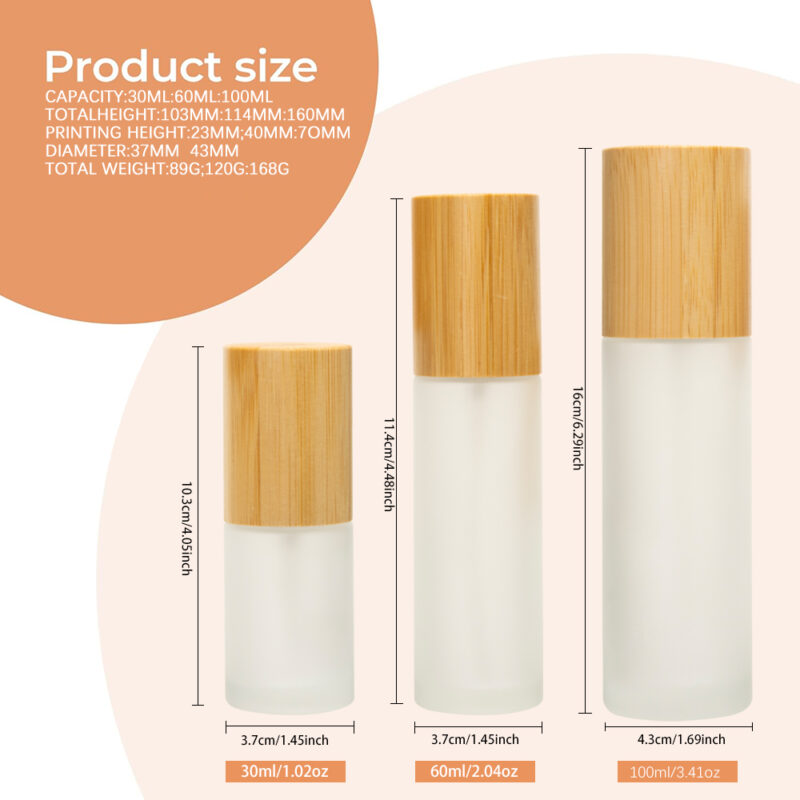 30/50/100/120/150/200ml Wood Lid Bamboo Travel Spray Bottles Pump Dispenser Essential Oil Emulsion Essence Liquid Packaging - Image 7